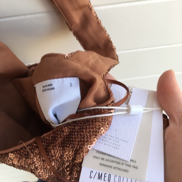 C/MEO COLLECTIVE New Illuminated SS Dress Copper - Picture 4 of 5